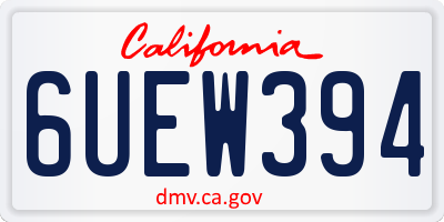 CA license plate 6UEW394