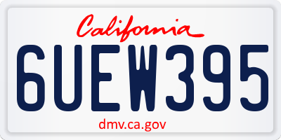 CA license plate 6UEW395