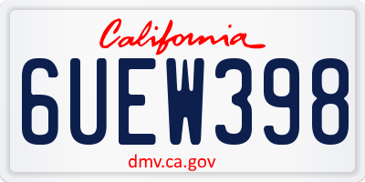 CA license plate 6UEW398