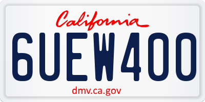 CA license plate 6UEW400