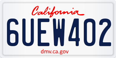 CA license plate 6UEW402