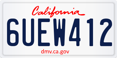 CA license plate 6UEW412