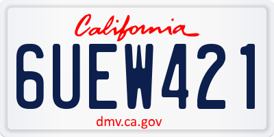 CA license plate 6UEW421