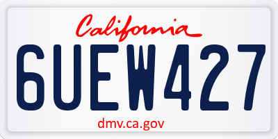 CA license plate 6UEW427