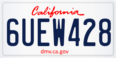 CA license plate 6UEW428