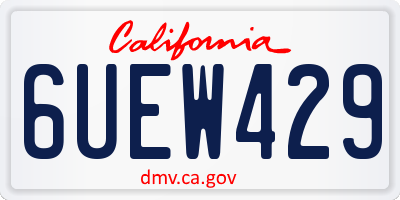 CA license plate 6UEW429