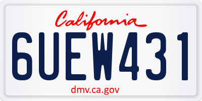 CA license plate 6UEW431