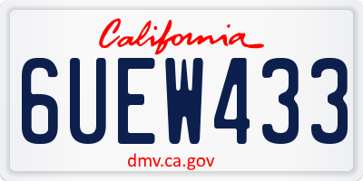 CA license plate 6UEW433