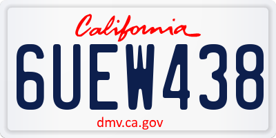 CA license plate 6UEW438