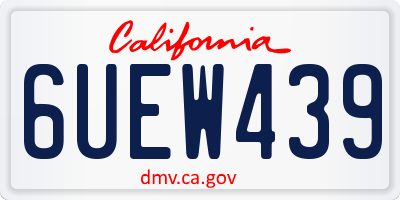 CA license plate 6UEW439