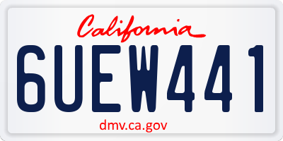 CA license plate 6UEW441