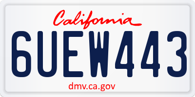 CA license plate 6UEW443