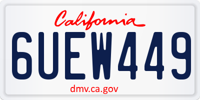 CA license plate 6UEW449