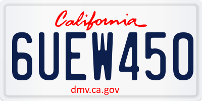 CA license plate 6UEW450
