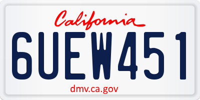 CA license plate 6UEW451