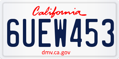 CA license plate 6UEW453