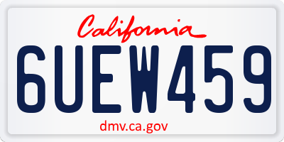 CA license plate 6UEW459