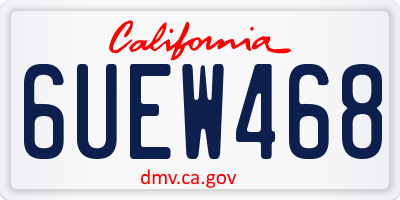 CA license plate 6UEW468