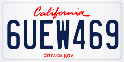 CA license plate 6UEW469