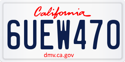 CA license plate 6UEW470