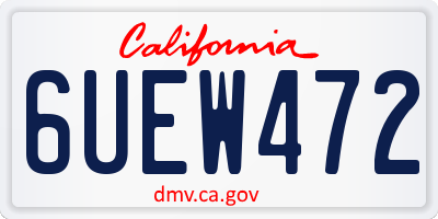 CA license plate 6UEW472