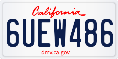 CA license plate 6UEW486