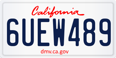 CA license plate 6UEW489