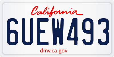 CA license plate 6UEW493
