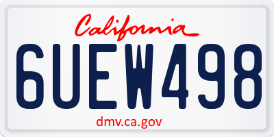 CA license plate 6UEW498