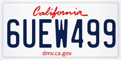 CA license plate 6UEW499