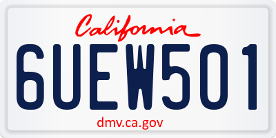 CA license plate 6UEW501