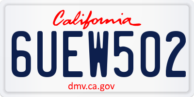 CA license plate 6UEW502
