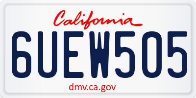 CA license plate 6UEW505