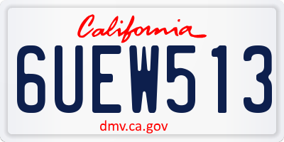 CA license plate 6UEW513