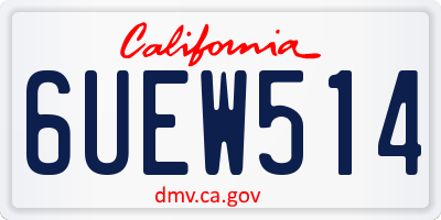 CA license plate 6UEW514