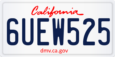 CA license plate 6UEW525