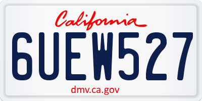 CA license plate 6UEW527