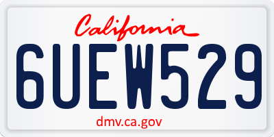 CA license plate 6UEW529