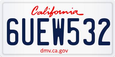CA license plate 6UEW532