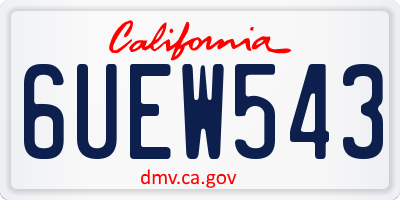 CA license plate 6UEW543