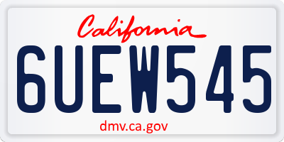 CA license plate 6UEW545