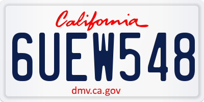 CA license plate 6UEW548