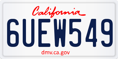 CA license plate 6UEW549