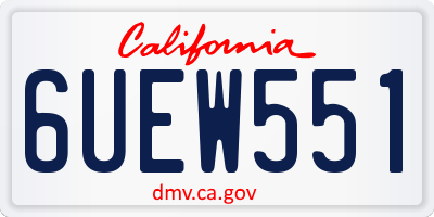 CA license plate 6UEW551