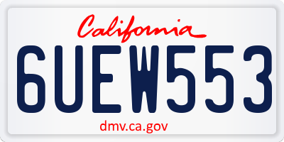 CA license plate 6UEW553