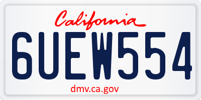 CA license plate 6UEW554