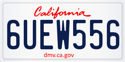 CA license plate 6UEW556