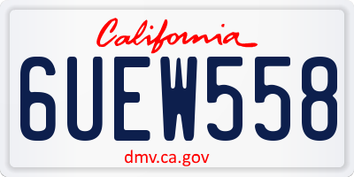 CA license plate 6UEW558