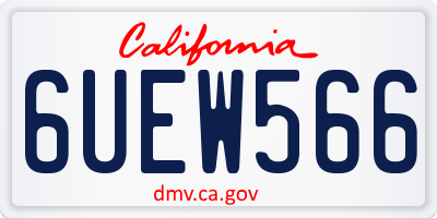 CA license plate 6UEW566
