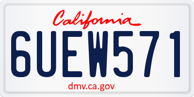CA license plate 6UEW571